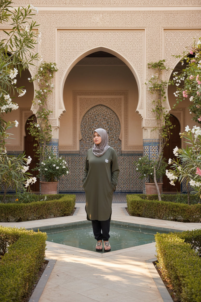 Mihna Longline Top- Olive Green