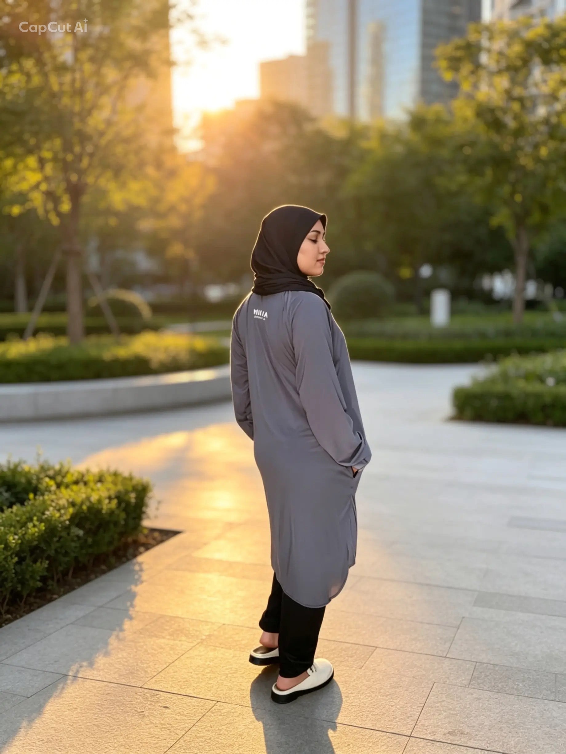 Mihna Longline Top – Charcoal Grey
